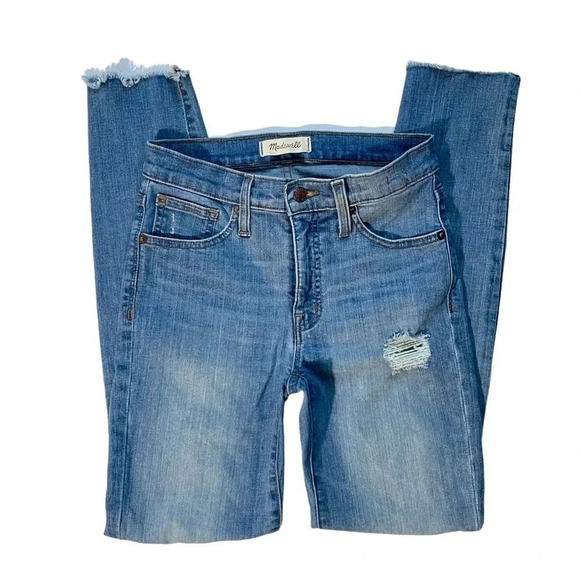 Madewell 9" High-Rise Skinny Distressed Hem Jeans - Picture 1 of 3